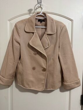 Talbots Women's Tan Double-Breasted Blazer